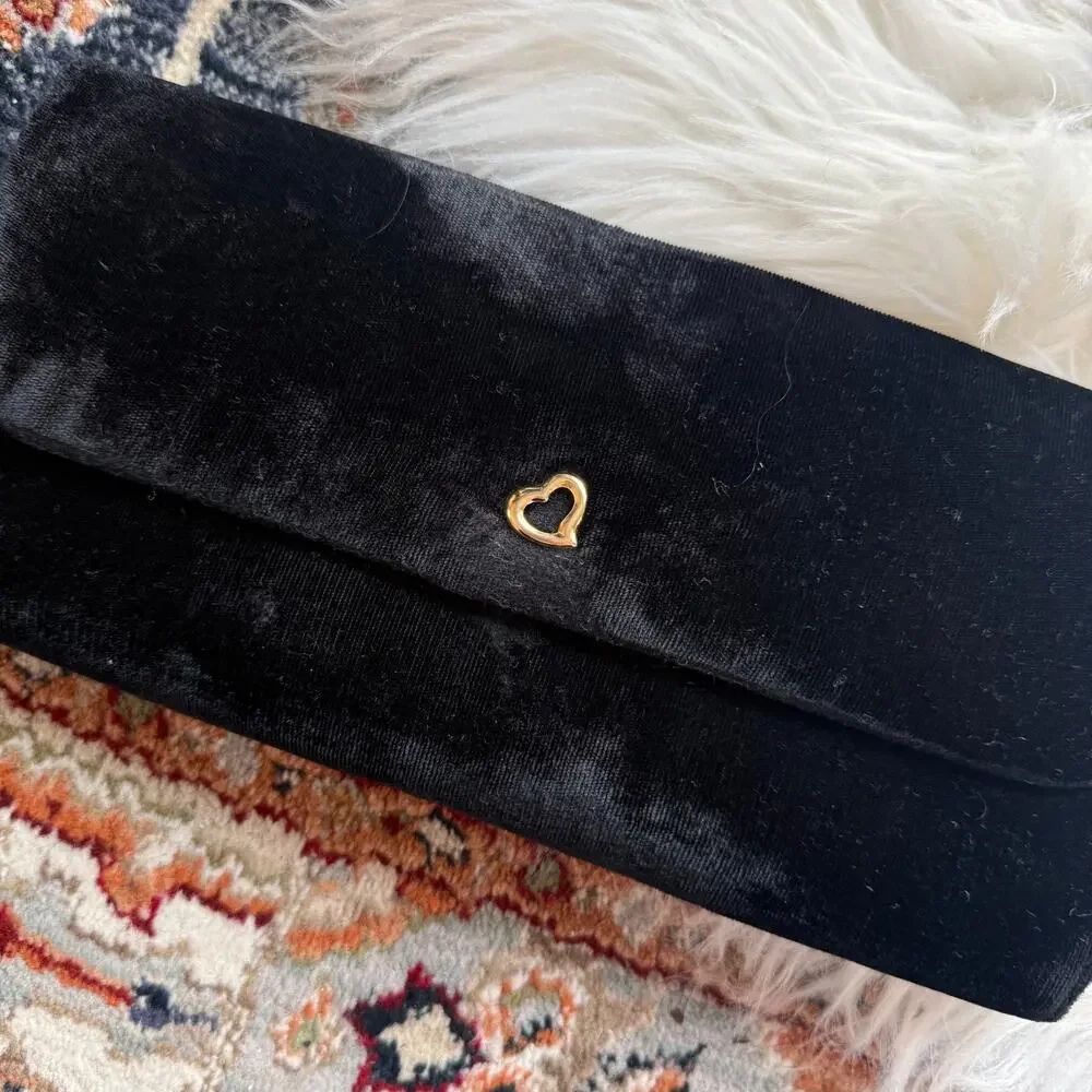 Victoria's Secret Vintage 1990s Black Velvet Evening Bag/Clutch